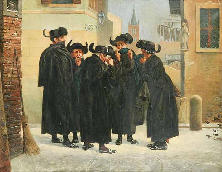 Emanuel Salomon Friedberg Jews Taking Snuff Spain oil painting art